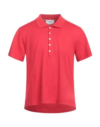 Thom Browne Man Polo Shirt Red Size 4 Cotton