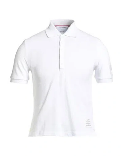 Thom Browne Man Polo Shirt White Size 1 Cotton