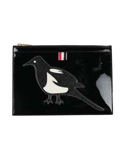 Thom Browne Man Pouch Black Size - Leather