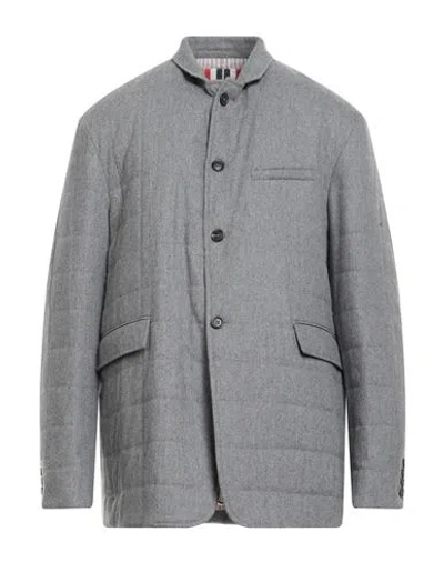 Thom Browne Man Puffer Grey Size 1 Wool, Cashmere In Gray