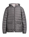 Thom Browne Man Puffer Grey Size 4 Polyester In Gray