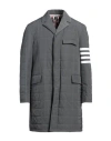 Thom Browne 4-bar Motif Padded Tailored Coat In Grey