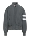 Thom Browne Man Puffer Lead Size 4 Polyester, Wool, Polyamide, Elastane In Grey