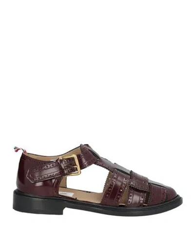 Thom Browne Brogue-style Caged Sandals In Red