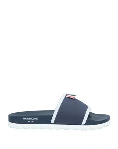 Thom Browne Man Sandals Midnight Blue Size 9 Rubber