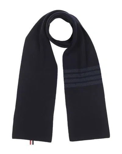Thom Browne Man Scarf Midnight Blue Size - Cashmere
