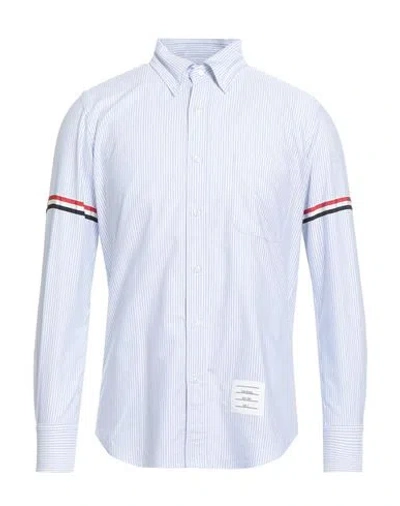 Thom Browne Man Shirt Azure Size 0 Cotton In Blue