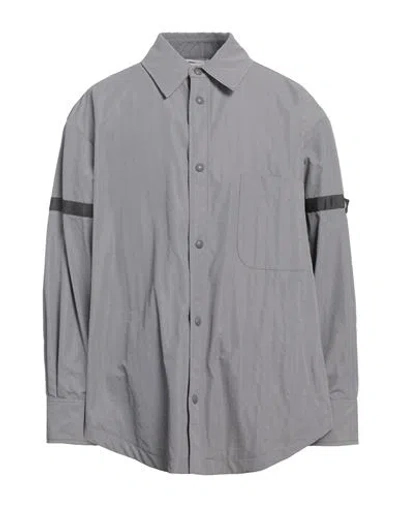 Thom Browne Man Shirt Grey Size 2 Polyamide, Polyurethane, Cupro