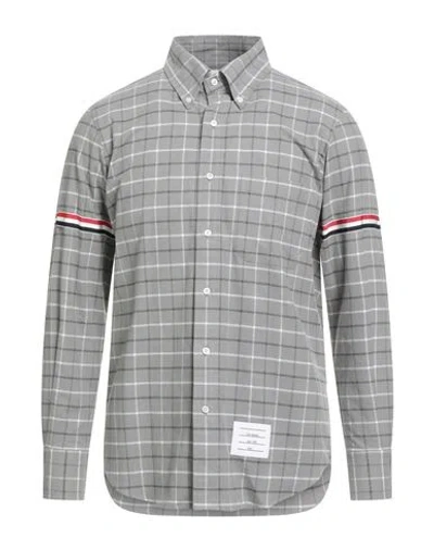 Thom Browne Man Shirt Grey Size 3 Cotton In Gray