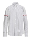 Thom Browne Grey Vertical-stripe Long-sleeve Shirt