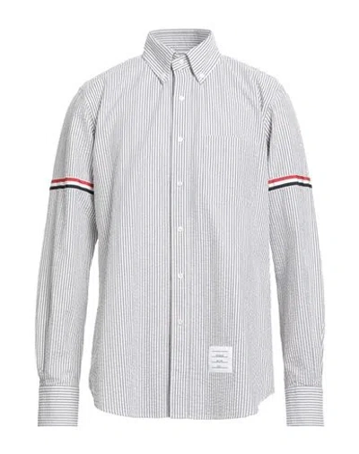 THOM BROWNE THOM BROWNE MAN SHIRT GREY SIZE 4 COTTON