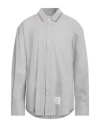 Thom Browne Man Shirt Grey Size 4 Cotton In Gray