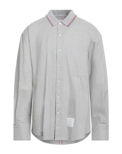 Thom Browne Man Shirt Grey Size 4 Cotton In Gray