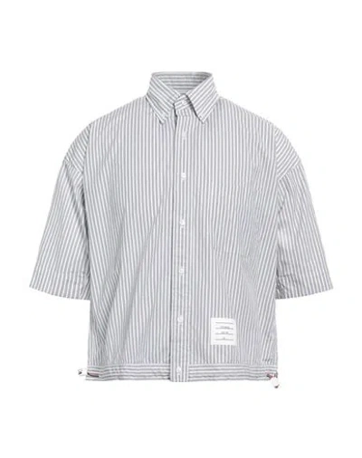 Thom Browne Man Shirt Lead Size 3 Cotton In Grey