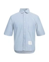 Thom Browne Oxford Short-sleeved Shirt In Blue