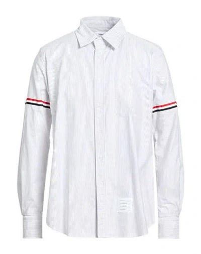 Thom Browne Man Shirt Light Grey Size 0 Cotton In White