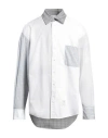Thom Browne Funmix Oversized Long Sleeve Shirt In Grey