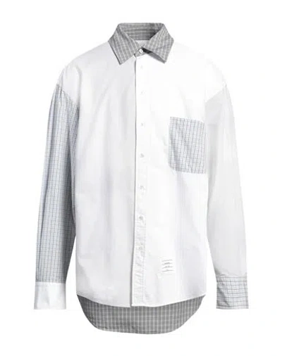 THOM BROWNE THOM BROWNE MAN SHIRT LIGHT GREY SIZE 4 COTTON