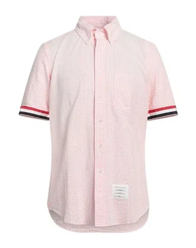 Thom Browne Man Shirt Pink Size 5 Cotton