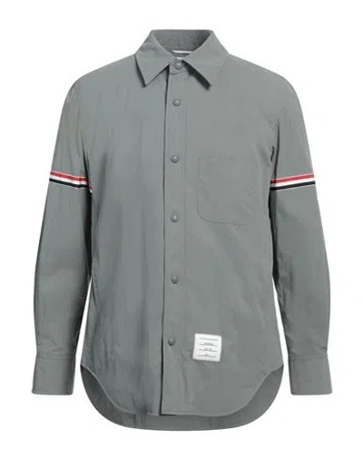 Thom Browne Man Shirt Sage Green Size 2 Nylon, Polyester