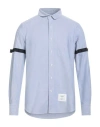 Thom Browne Man Shirt Sky Blue Size 0 Cotton