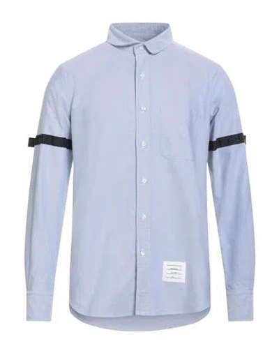 Thom Browne Man Shirt Sky Blue Size 0 Cotton