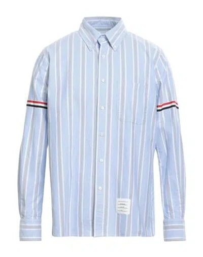 Thom Browne Man Shirt Sky Blue Size 4 Cotton