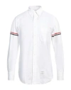 Thom Browne Oxford Button-down Shirt With Rwb Armbands In White