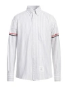 Thom Browne Oxford Grosgrain Long-sleeved Shirt In White