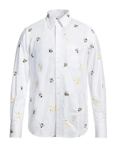Thom Browne Man Shirt White Size 3 Cotton, Polyester