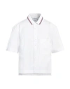 Thom Browne Short-sleeve Polo Shirt With Striped Accents In White
