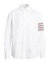 Thom Browne 4-bar Long-sleeve Cotton Shirt In White