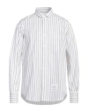 Thom Browne Straight Fit Mini Round Collar Shirt In White