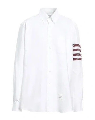 Thom Browne Man Shirt White Size 5 Cotton, Silk