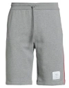 Thom Browne Man Shorts & Bermuda Shorts Grey Size 5 Cotton, Elastane In Gray