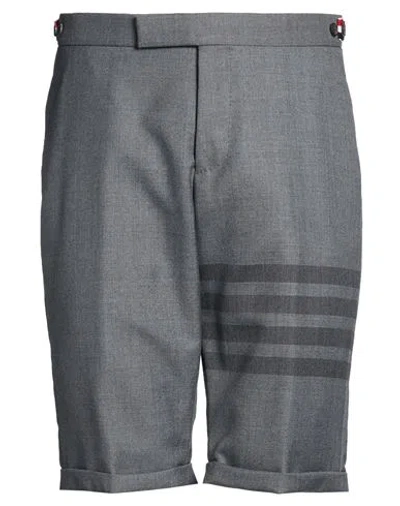 Thom Browne Man Shorts & Bermuda Shorts Grey Size 5 Wool, Polyester In Multi