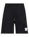 Thom Browne Embroidered Cotton Track Shorts In Blue