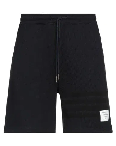 Thom Browne Man Shorts & Bermuda Shorts Midnight Blue Size 3 Cotton, Elastane