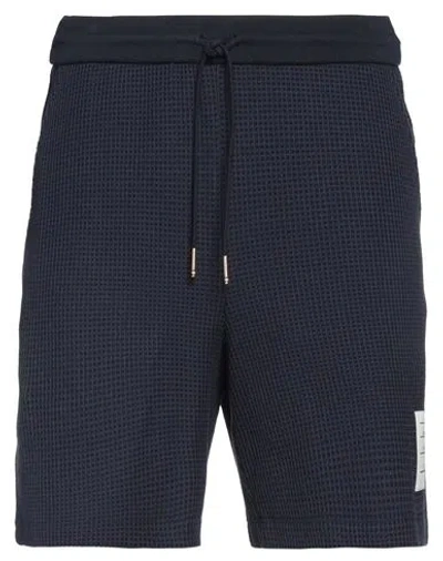 THOM BROWNE THOM BROWNE MAN SHORTS & BERMUDA SHORTS NAVY SIZE 5 COTTON, POLYAMIDE, POLYURETHANE