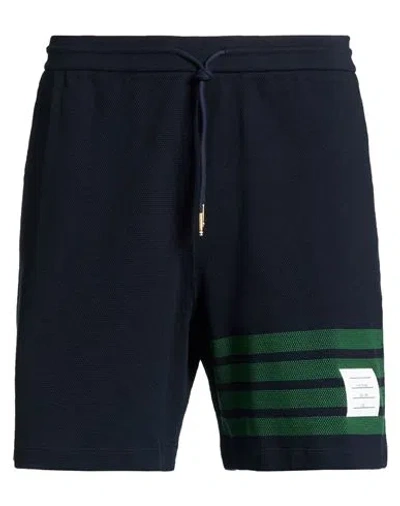Thom Browne Man Shorts & Bermuda Shorts Navy Size 5 Cotton, Elastane In Blue