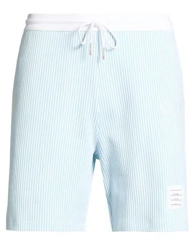 Thom Browne Man Shorts & Bermuda Shorts Sky Blue Size 4 Cotton, Elastane