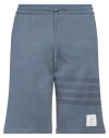 Thom Browne Man Shorts & Bermuda Shorts Slate Blue Size 2 Cotton