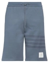 Thom Browne Man Shorts & Bermuda Shorts Slate Blue Size 3 Cotton