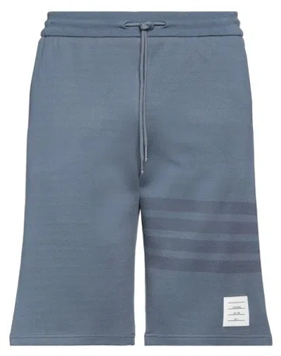 Thom Browne Man Shorts & Bermuda Shorts Slate Blue Size 3 Cotton