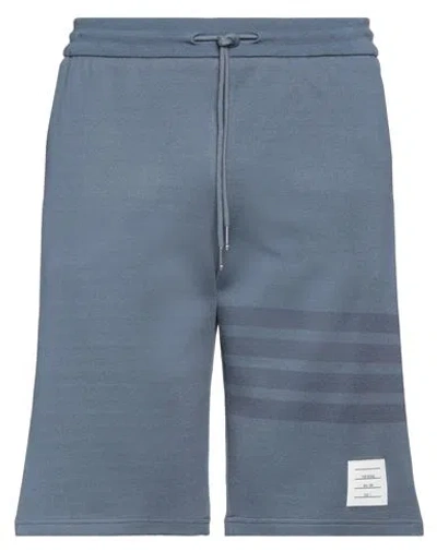 Thom Browne Man Shorts & Bermuda Shorts Slate Blue Size 2 Cotton