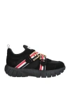 Thom Browne Striped Shell And Suede Sneakers In Black