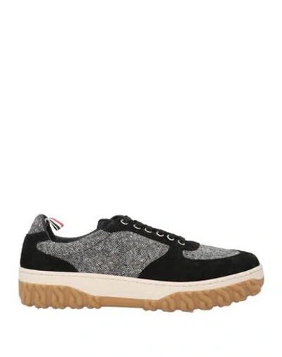 Thom Browne Man Sneakers Black Size 9 Leather, Textile Fibers