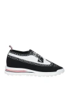 Thom Browne Longwing Brogue W/ Tech Runner Sole In Trompe Loeil Knit In Black