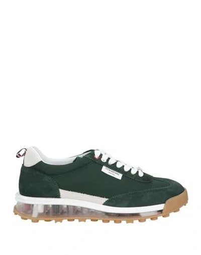 THOM BROWNE THOM BROWNE MAN SNEAKERS GREEN SIZE 8.5 LEATHER, TEXTILE FIBERS