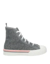Thom Browne Man Sneakers Grey Size 9 Textile Fibers, Leather In Grey